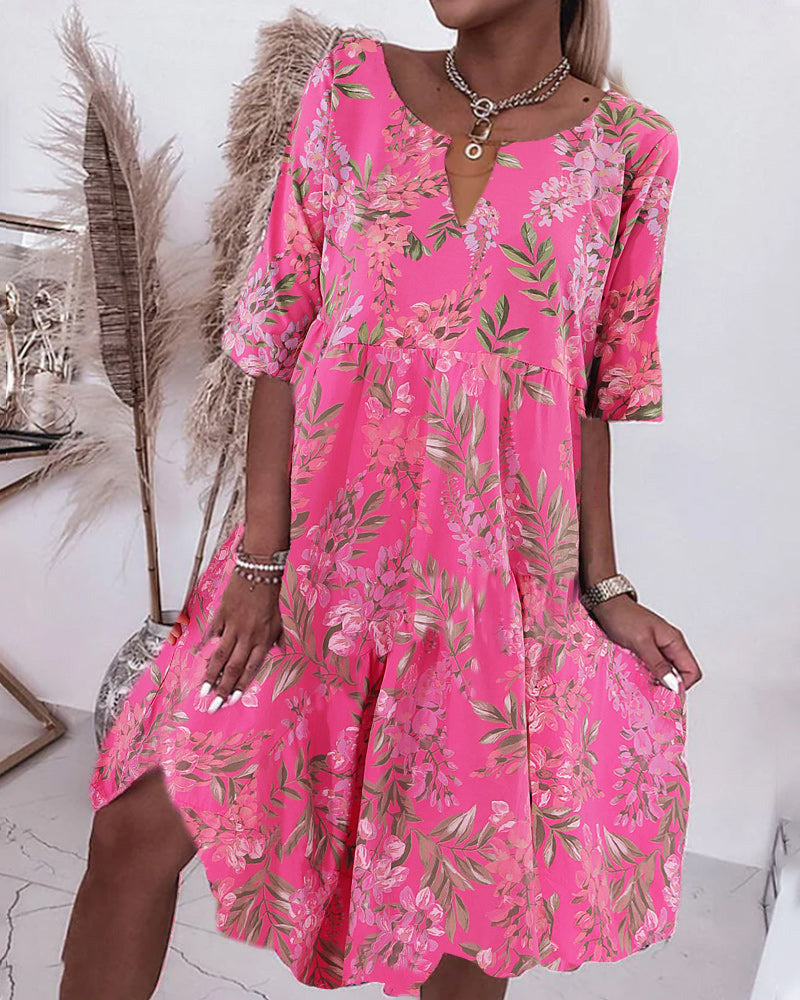 Floral Print Shift Dress