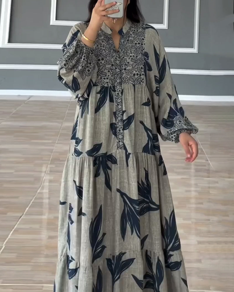 Casual Printed Long Sleeve Dress