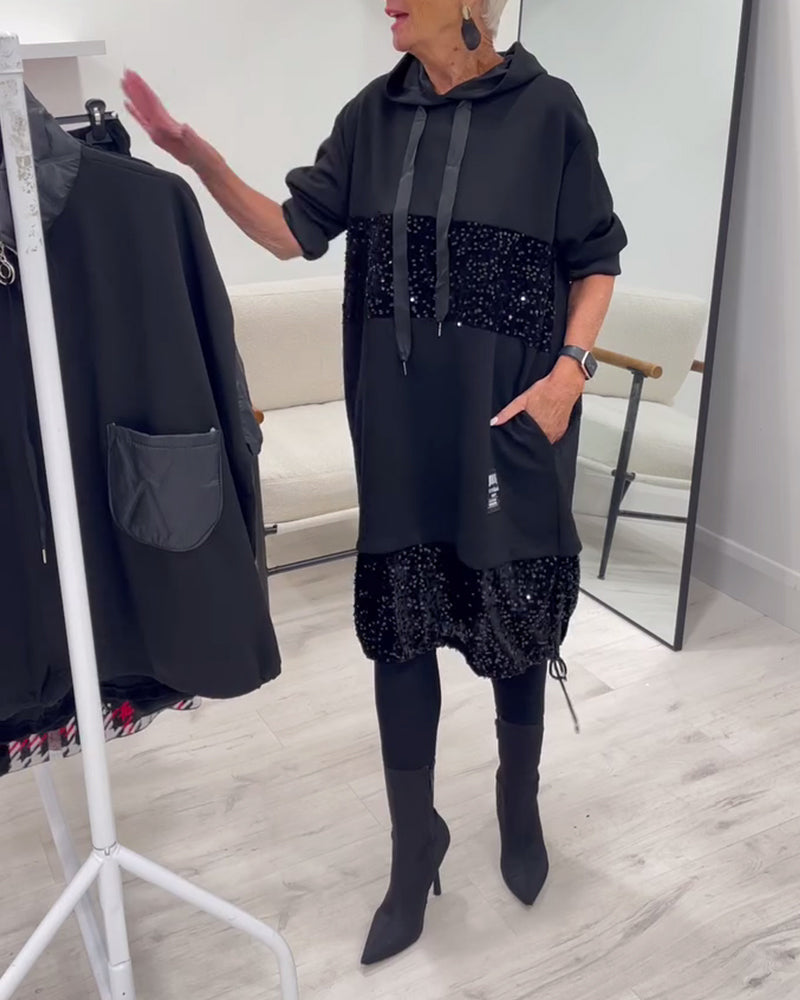 Hooded Fashion Patchwork Dress