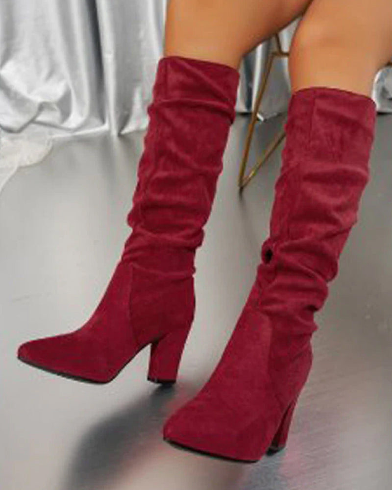 💥New Arrivals Now Hot Selling-Women’s Stylish Solid Color High Heel Boots