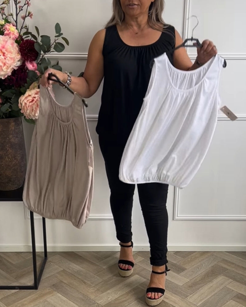 Bulit In Bra U-neck Casual Tank Top