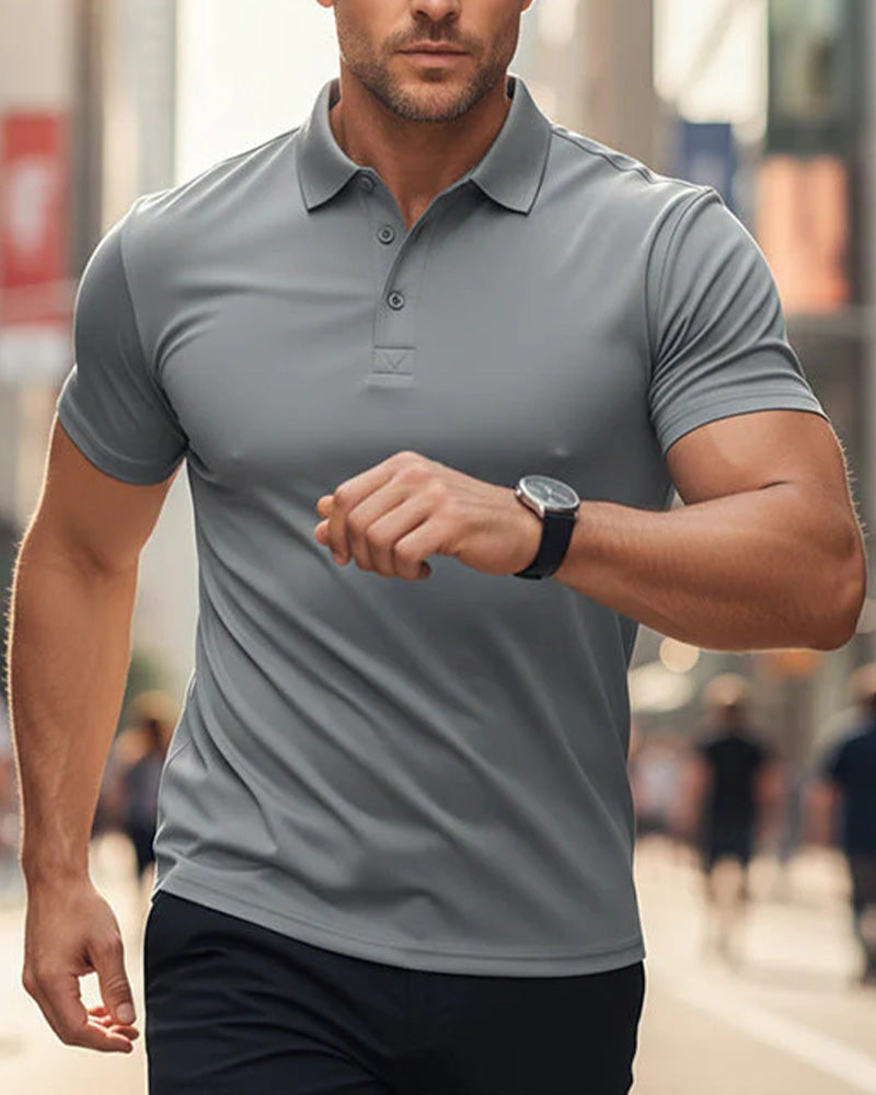 Men's Quick-Dry Short-Sleeve Lapel T-Shirt