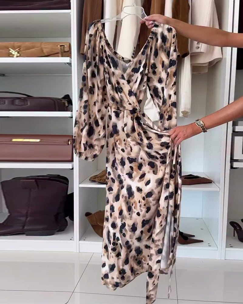 Sexy V-Neck Printed Dress