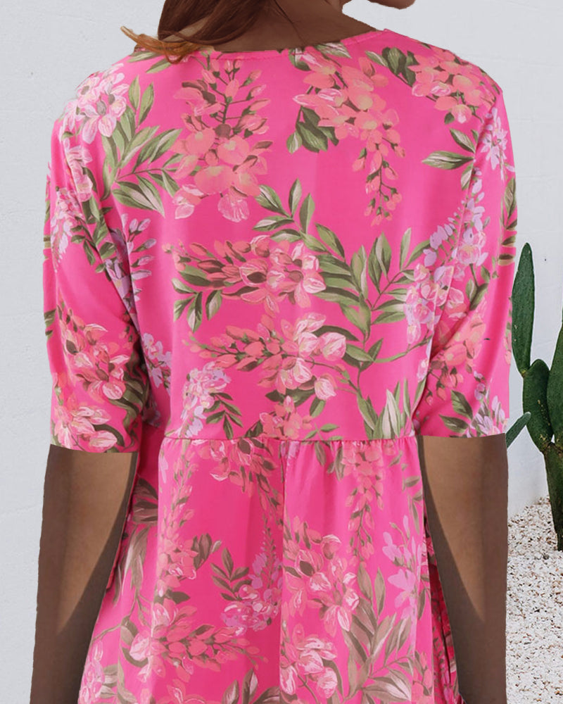 Floral Print Shift Dress