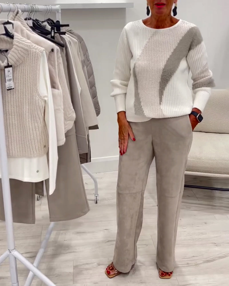 Crew Neck Comfortable Casual Sweater