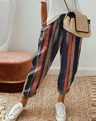 Women's cotton linen casual pants
