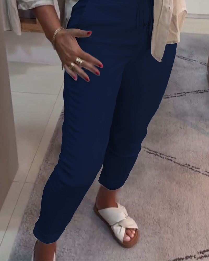 Drawstring Casual Pencil Pants