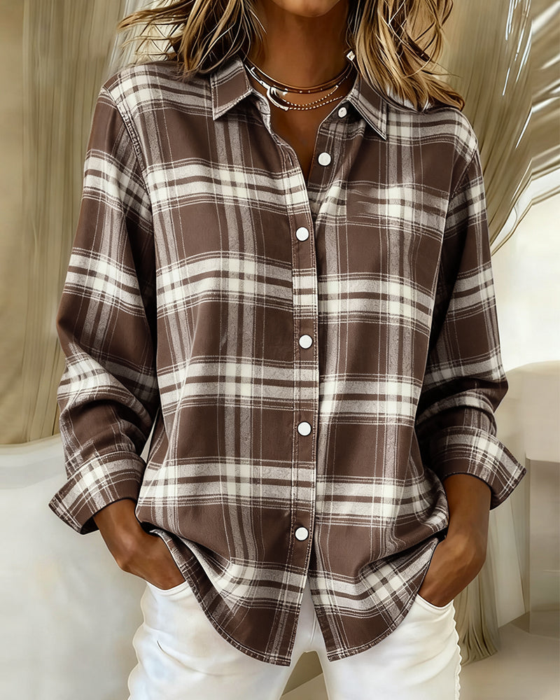 Plaid Lapel Shirt