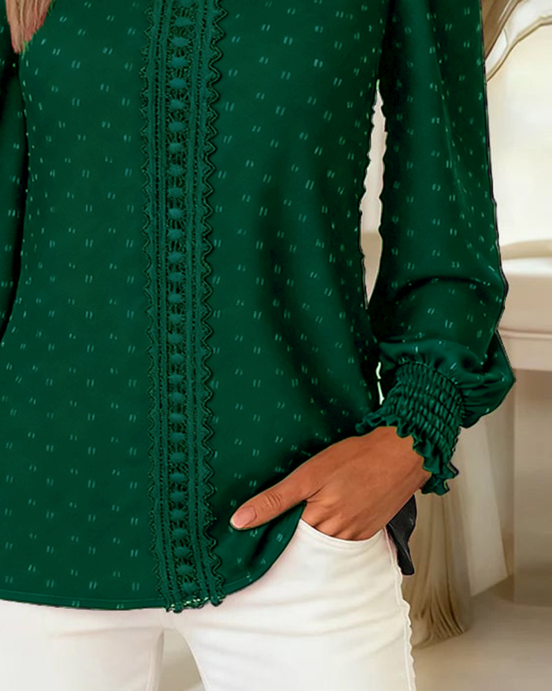 Round Neck Puff Sleeve Blouses
