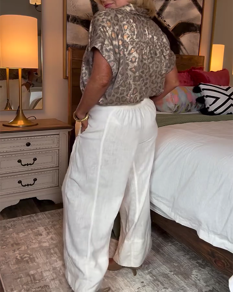 Casual Leopard Print Blouse