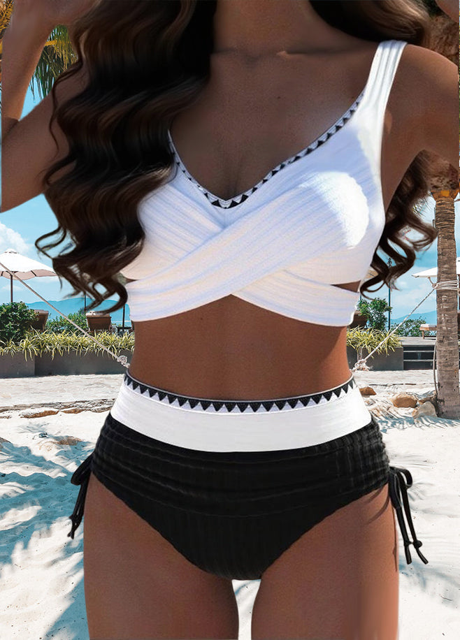 Casual Contrast Color Stitching Two-Piece Bikini