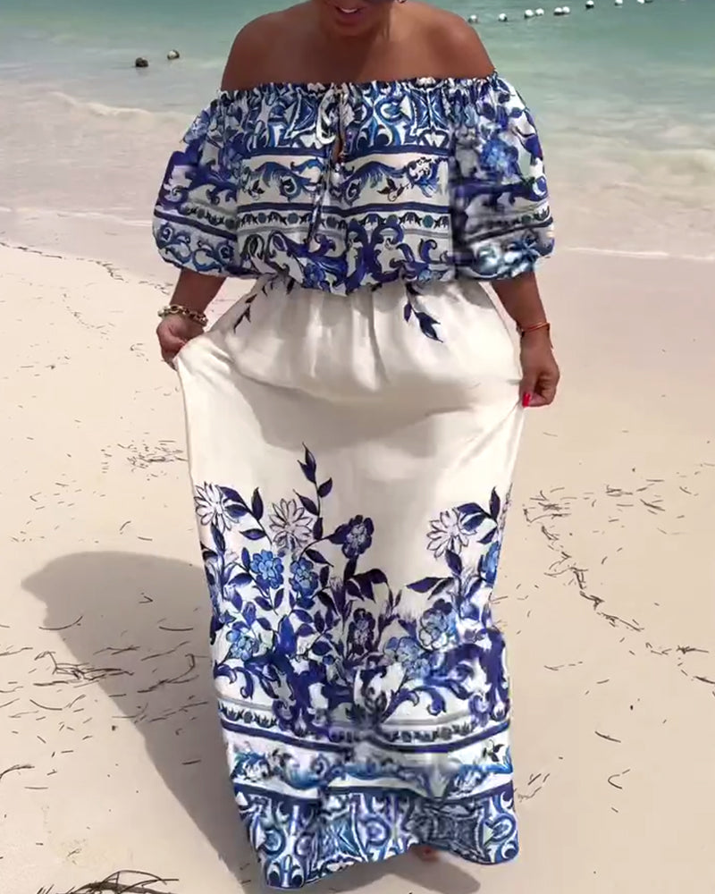 One-Shoulder Printed Resort Dress