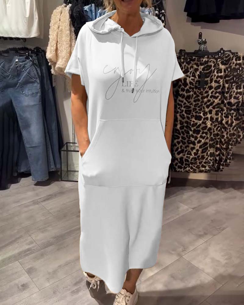 Hooded Casual Drawstring Dress