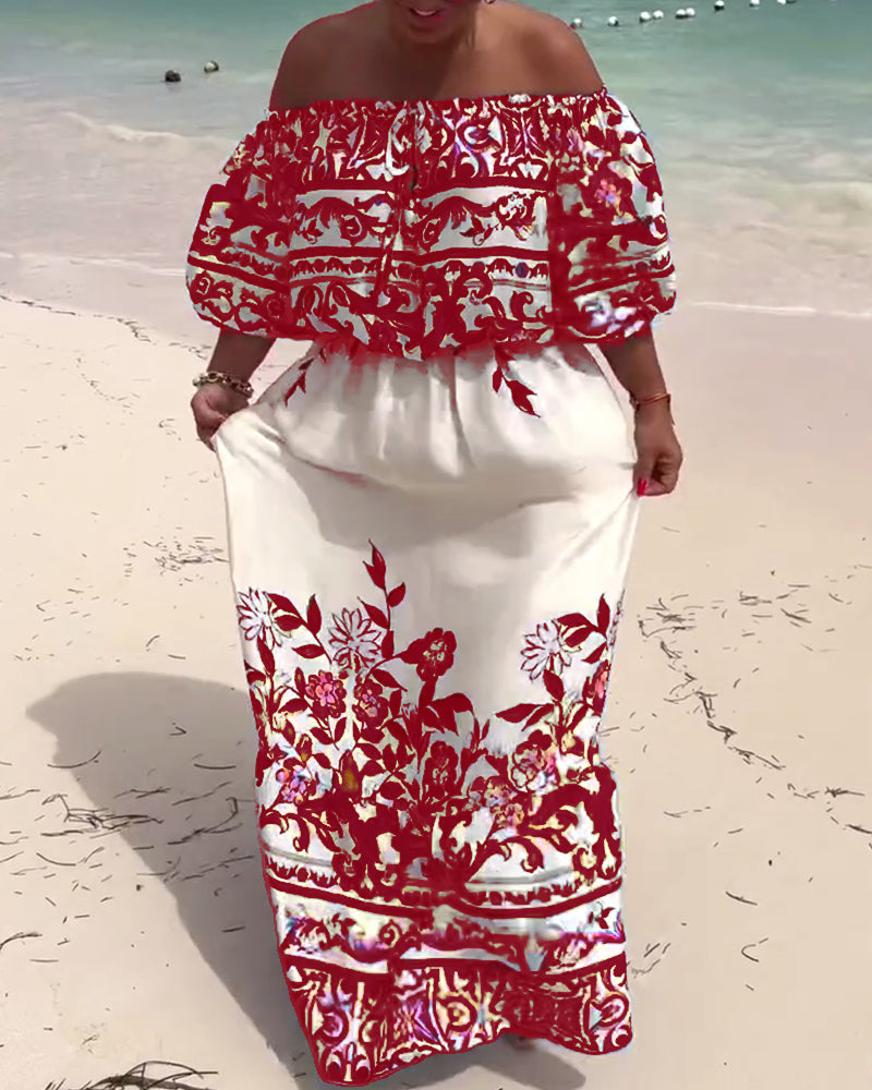 One-Shoulder Printed Resort Dress