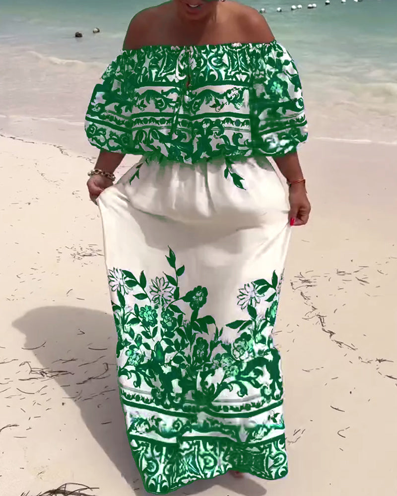 One-Shoulder Printed Resort Dress