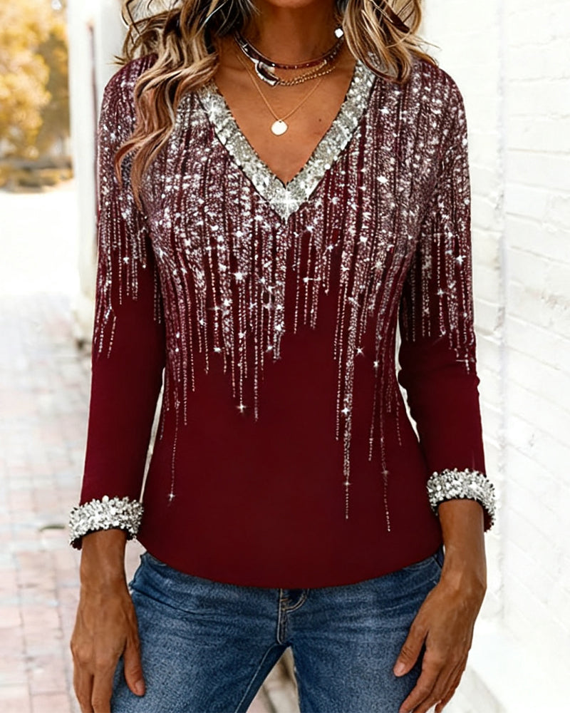 V-Neck Fashionable Loose Top