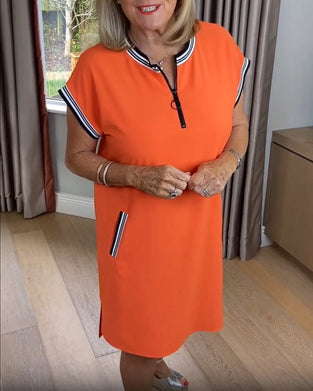 Half-zip Contrast Color Sports Dress