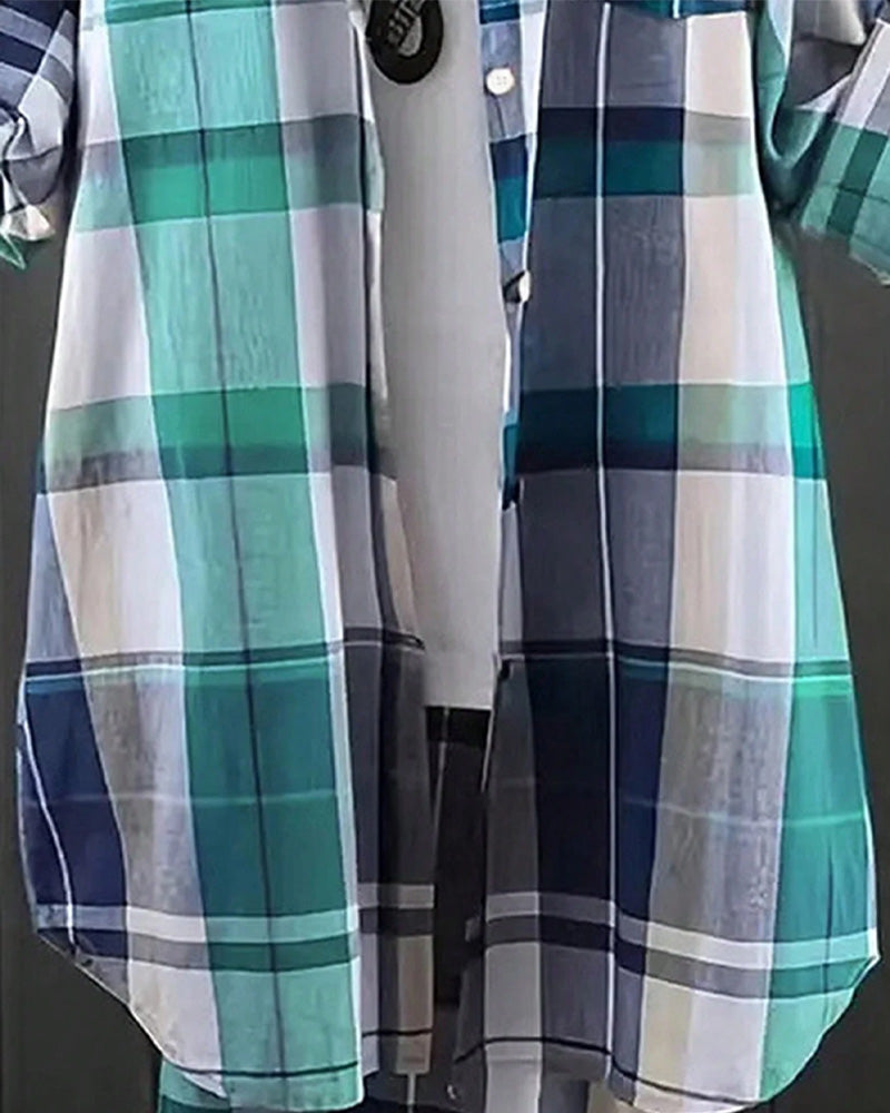 Casual Plaid Contrast Shirt
