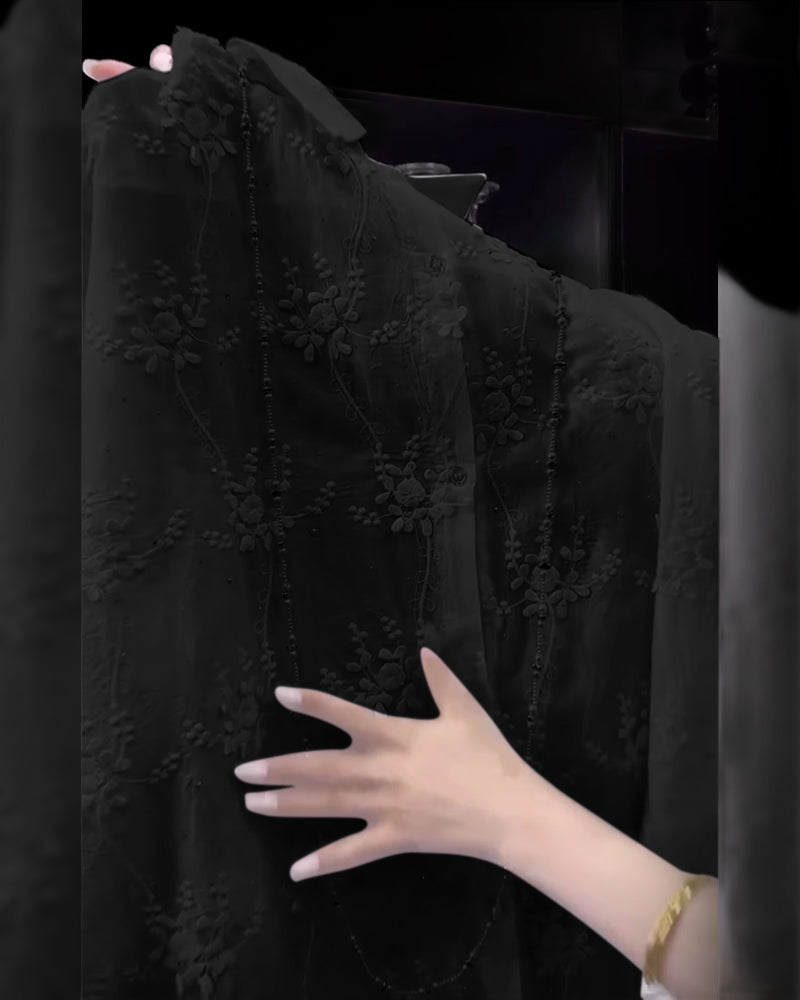 Solid Embroidered Drop Shoulder Shirt