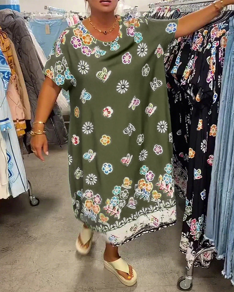 Oversized Printed Loose Dress