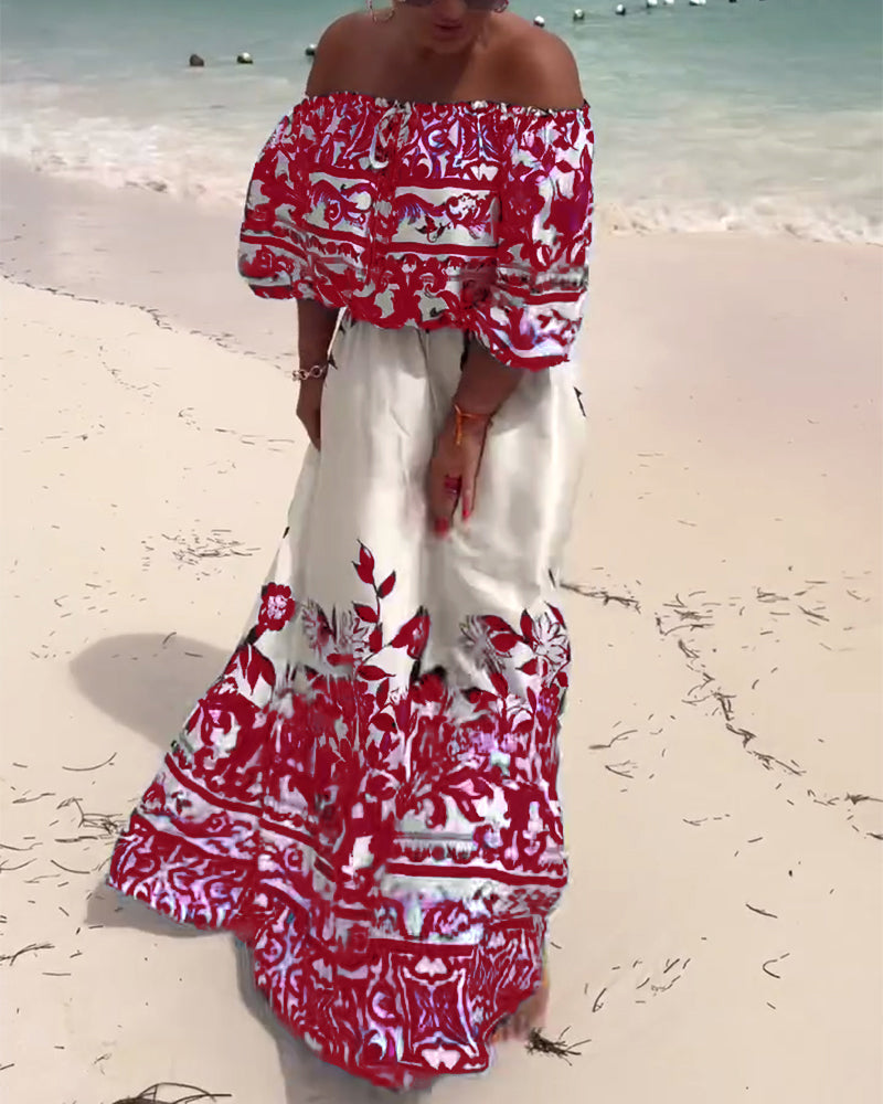 One-Shoulder Printed Resort Dress