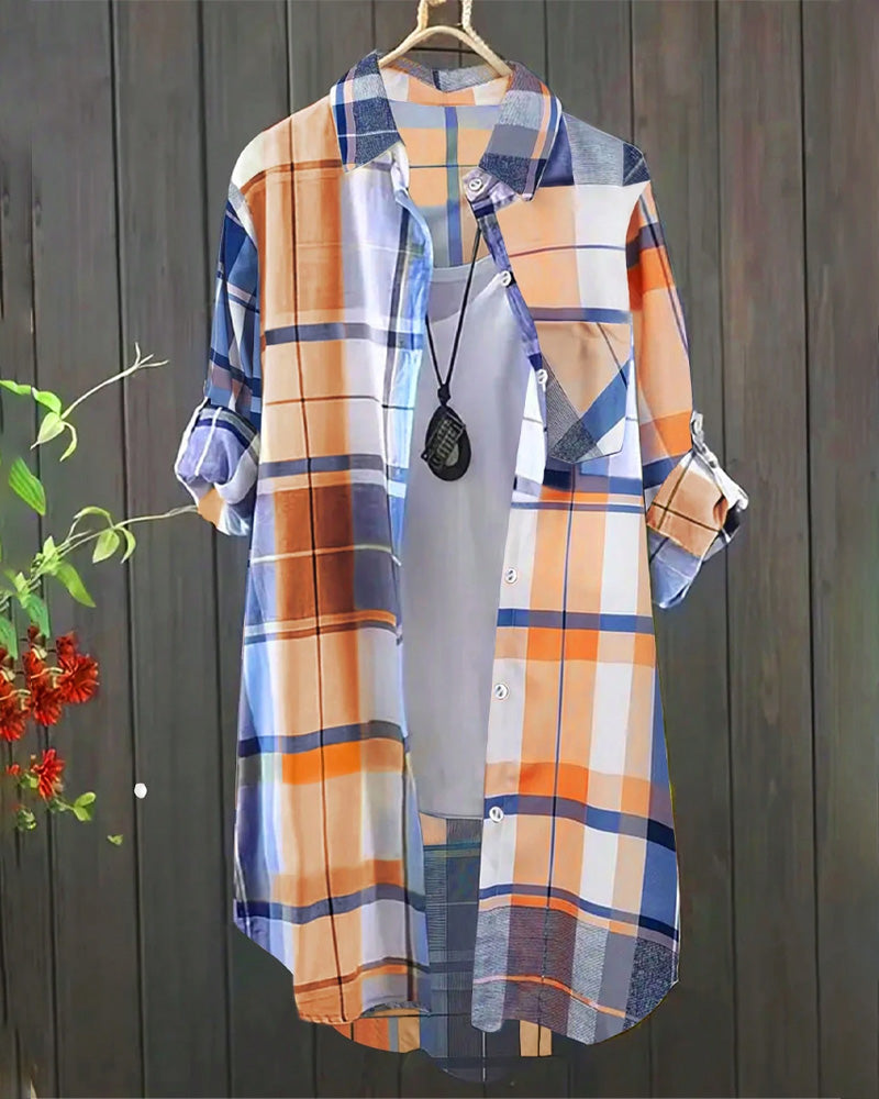 Casual Plaid Contrast Shirt