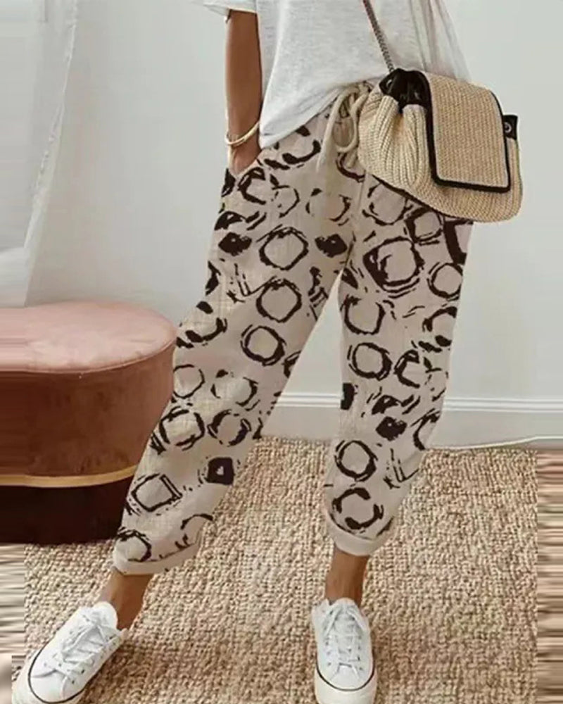 Women's cotton linen casual pants