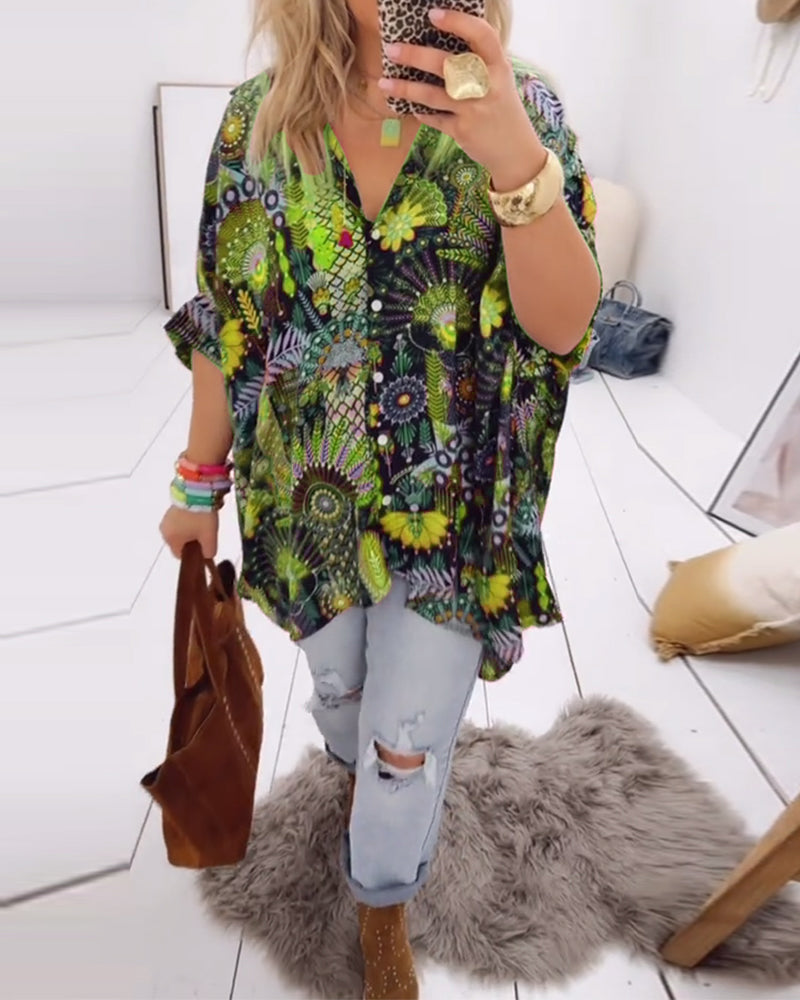 Loose Fashion Printed Blouse