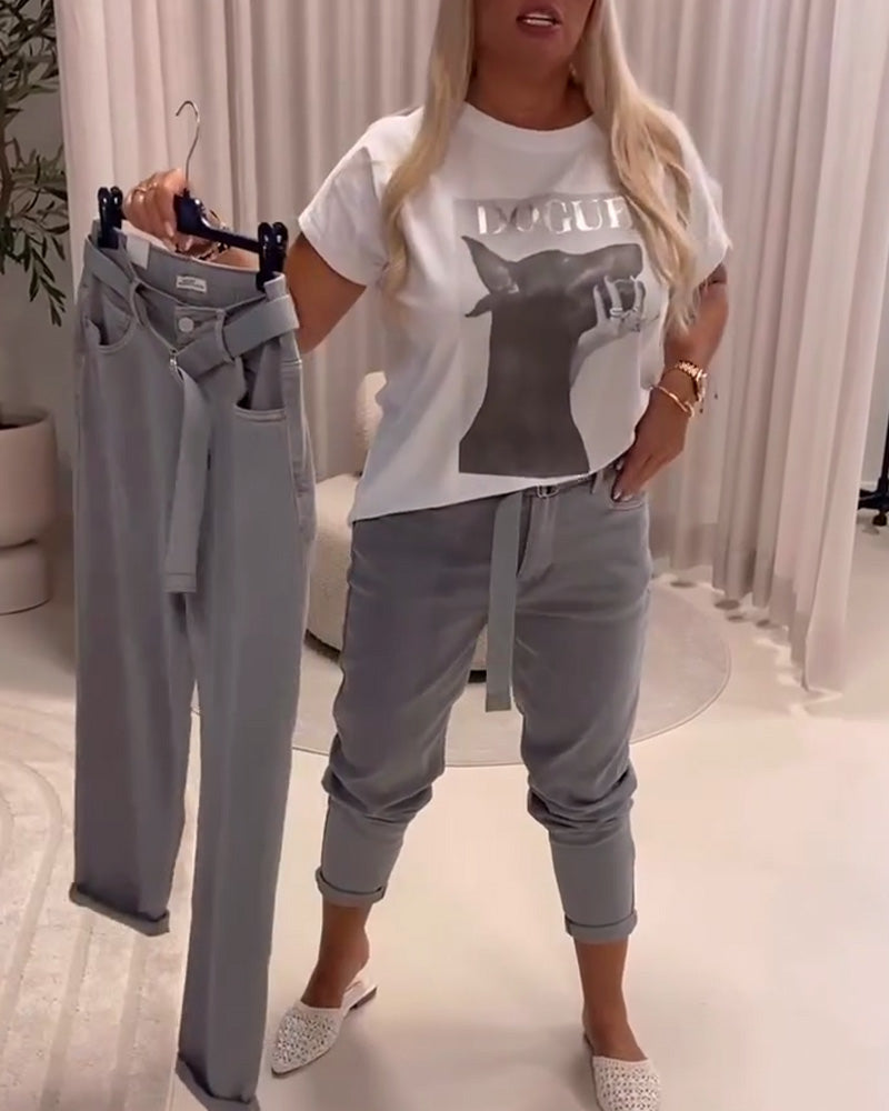 Elastic Slim Fit Casual Pants