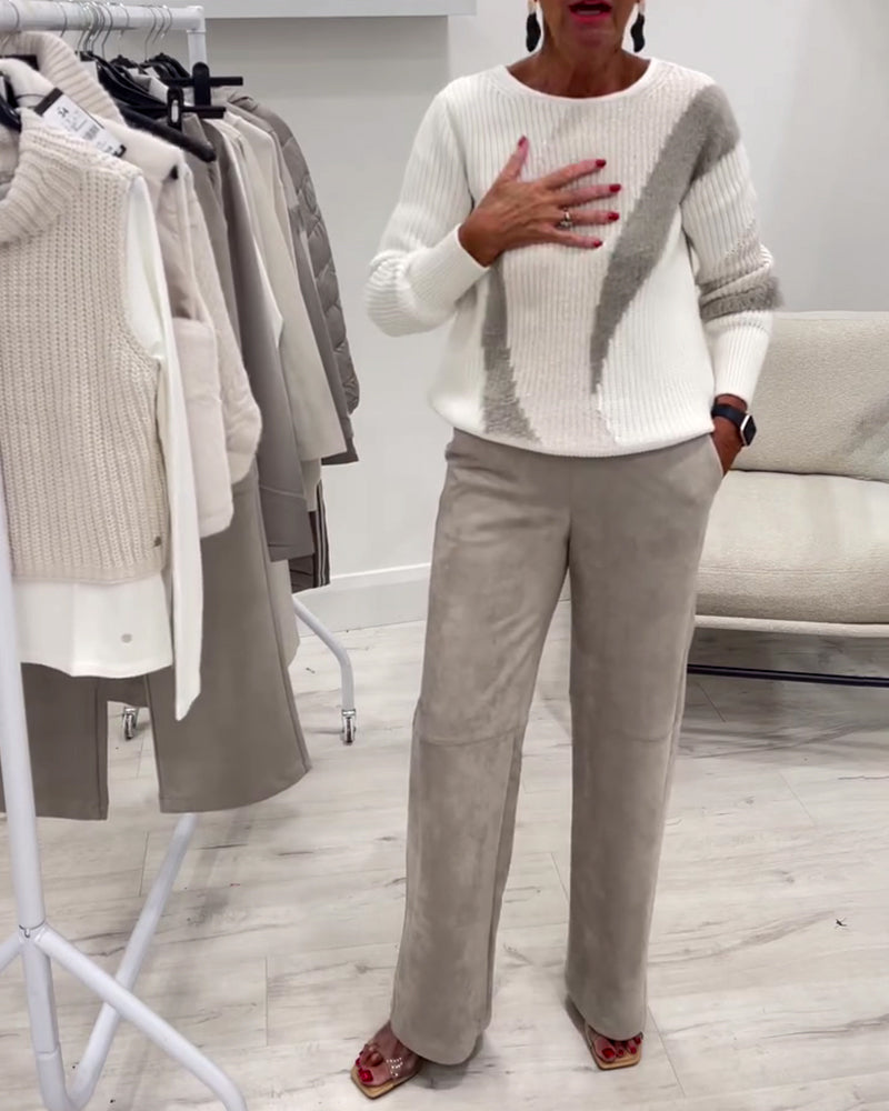 Crew Neck Comfortable Casual Sweater