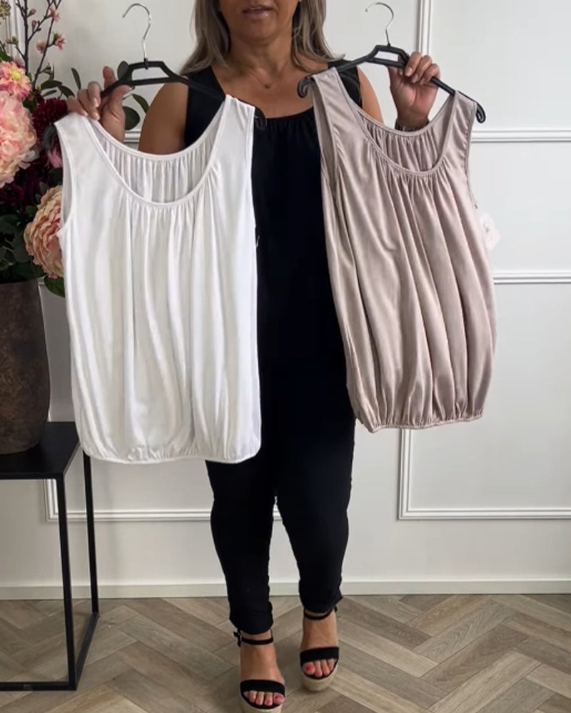 Bulit In Bra U-neck Casual Tank Top