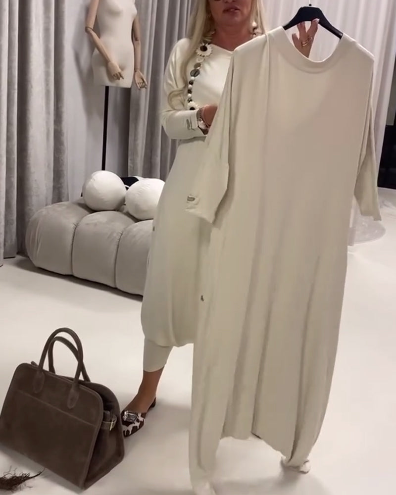 Solid Color Long Sleeve Casual Jumpsuit