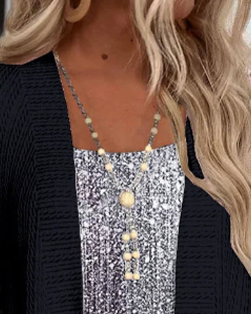 Fake Two-Piece Fashion Top