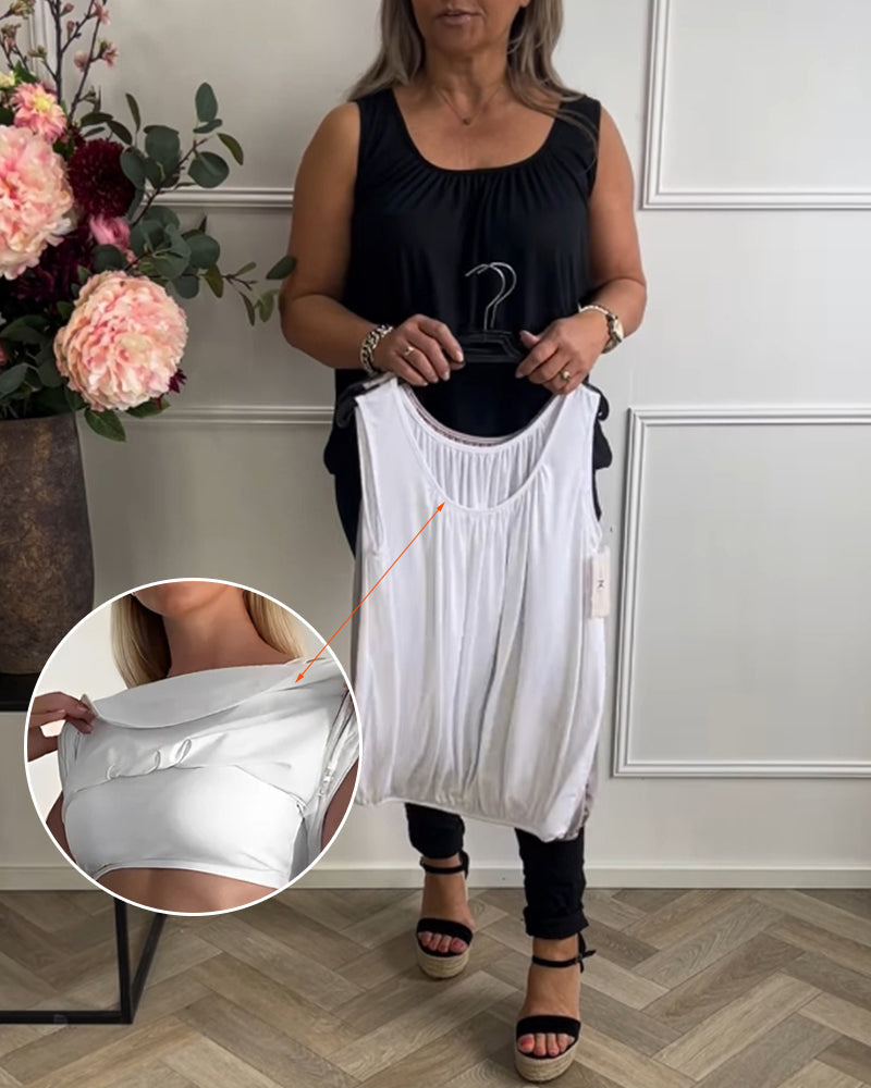 Bulit In Bra U-neck Casual Tank Top