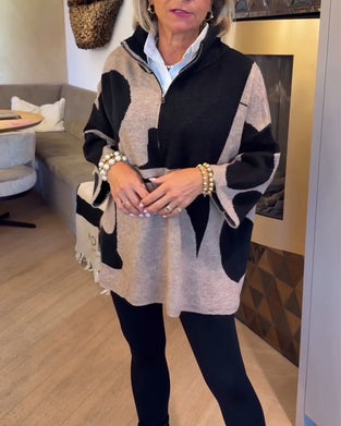 Half-Zip Stand Collar Fashionable Pullover