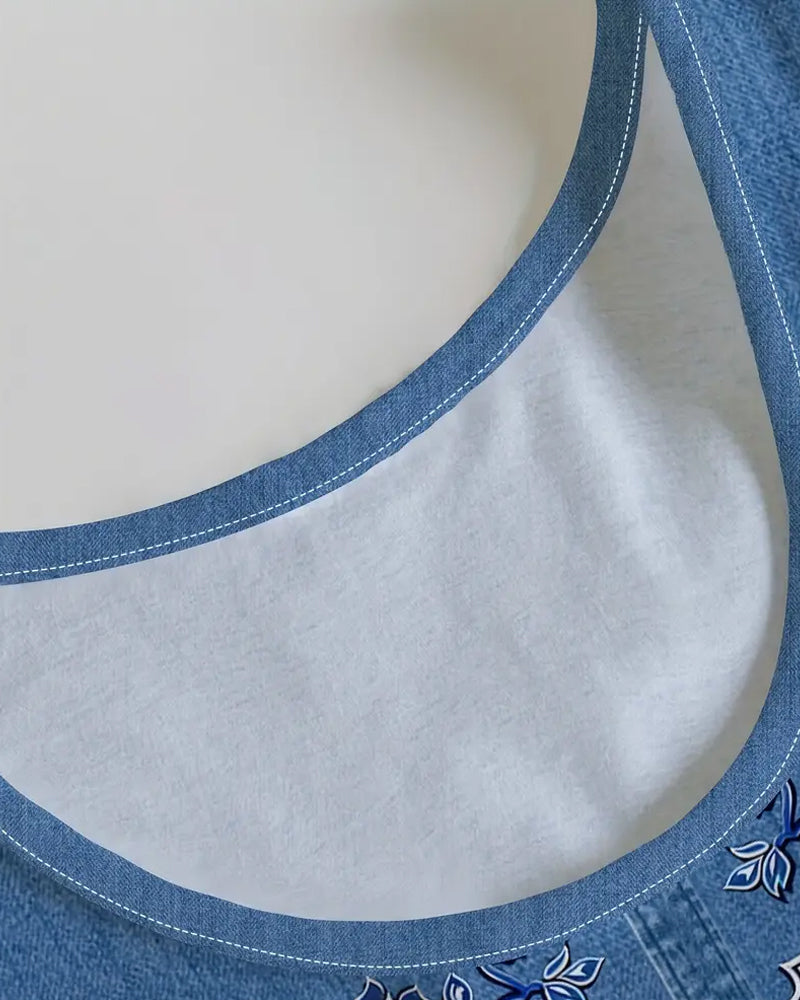 sleeveless Imitation Denim Dress