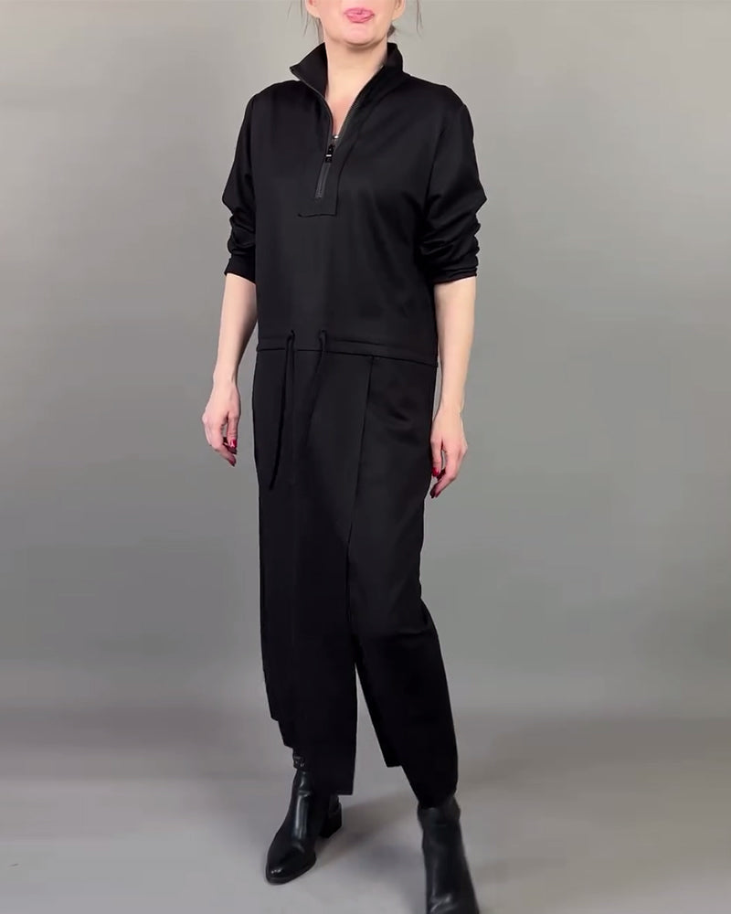 Zip-Collar Stylish Dress