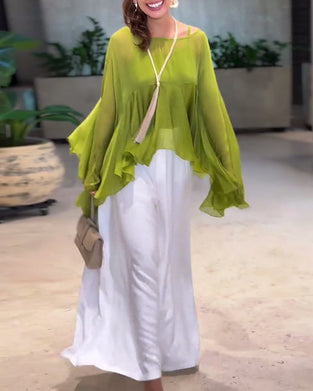 Temperament Solid Color Fashionable Blouse