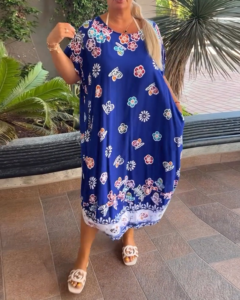 Oversized Printed Loose Dress