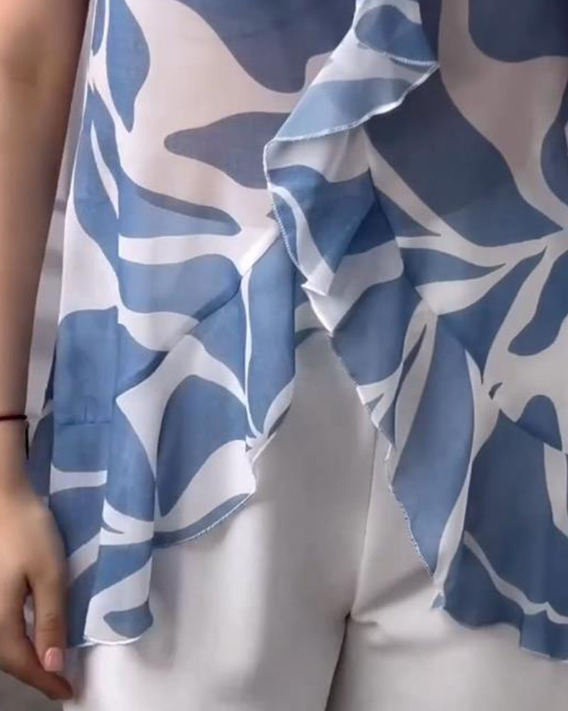 3D Rose Sleeveless Halter Neck Top