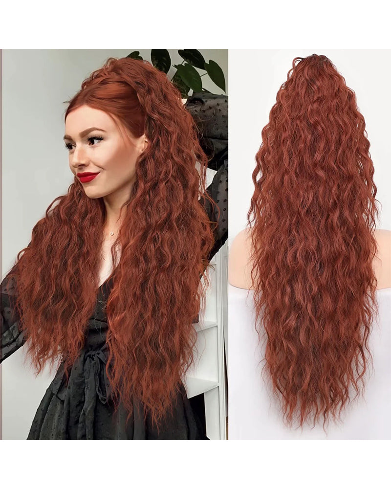 Curly Wavy Frizzy Hair Extension with Ponytail