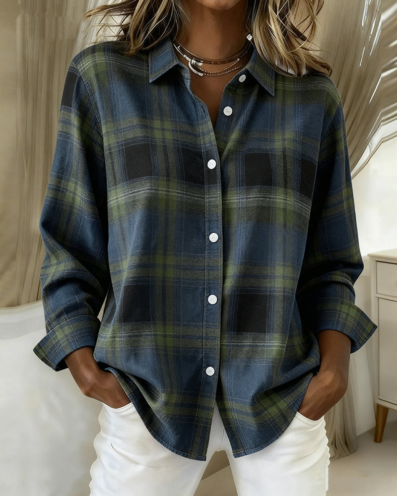 Plaid Lapel Shirt