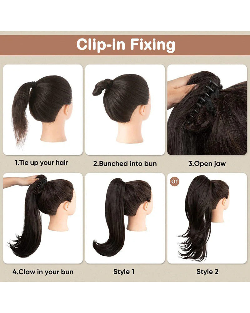 Curly Wavy Frizzy Hair Extension with Ponytail