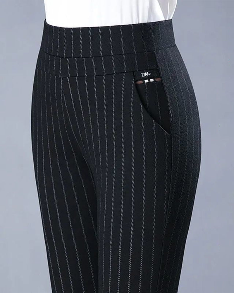 Pocket casual high waist trousers