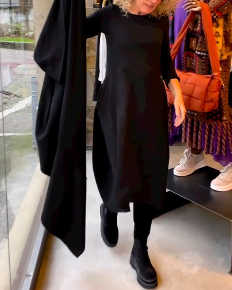 Elegant Solid Color Dress