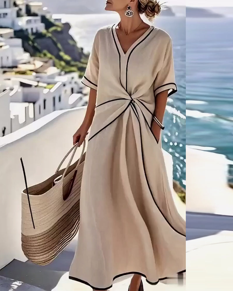 Fashionable Twist Pocket Dress