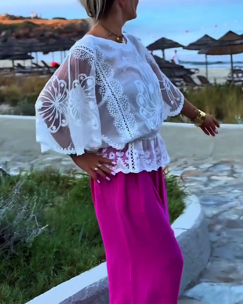 Solid Color Fashionable Blouse