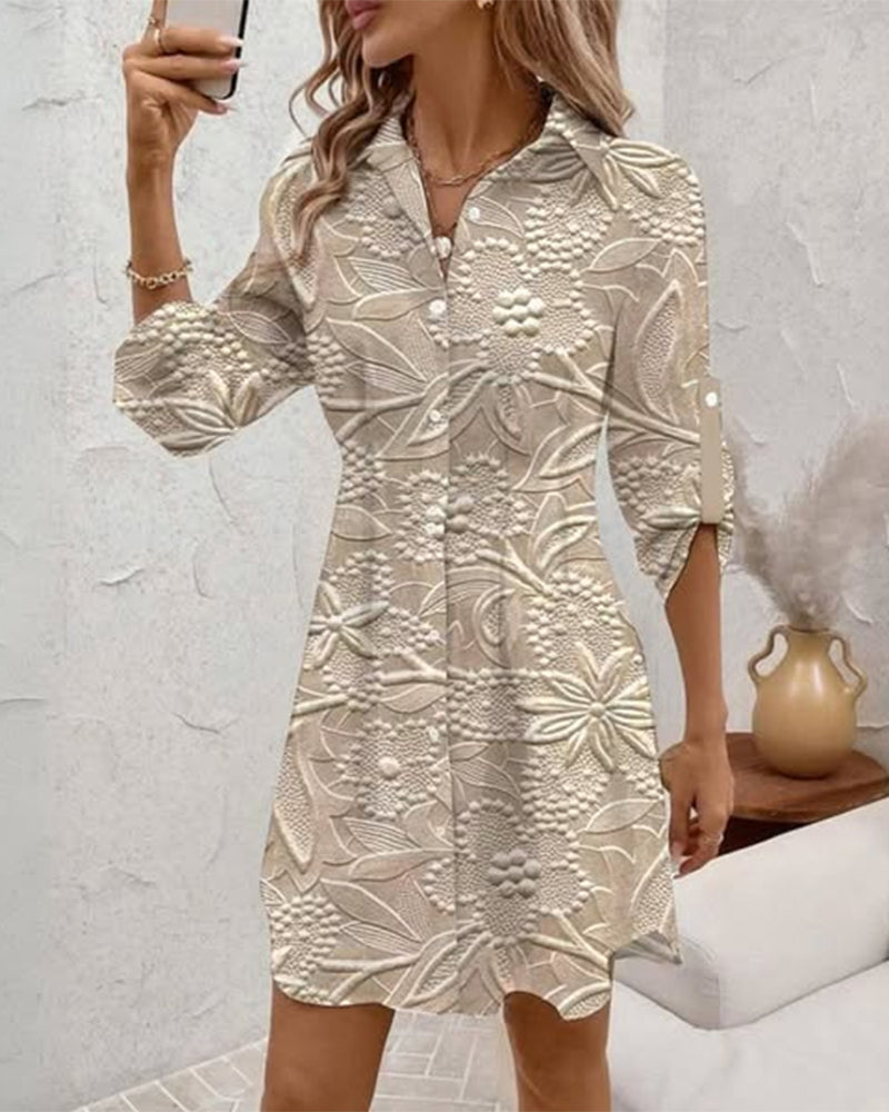 Floral Elegant Shirt Dress